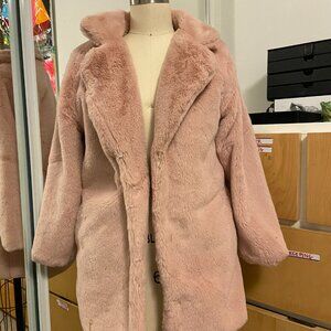 LIGHT PINK TEDDY FUR COAT, SUPER SOFT